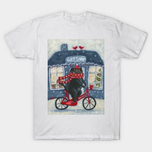 Christmas Gift Shop Bicycle Ride T-Shirt